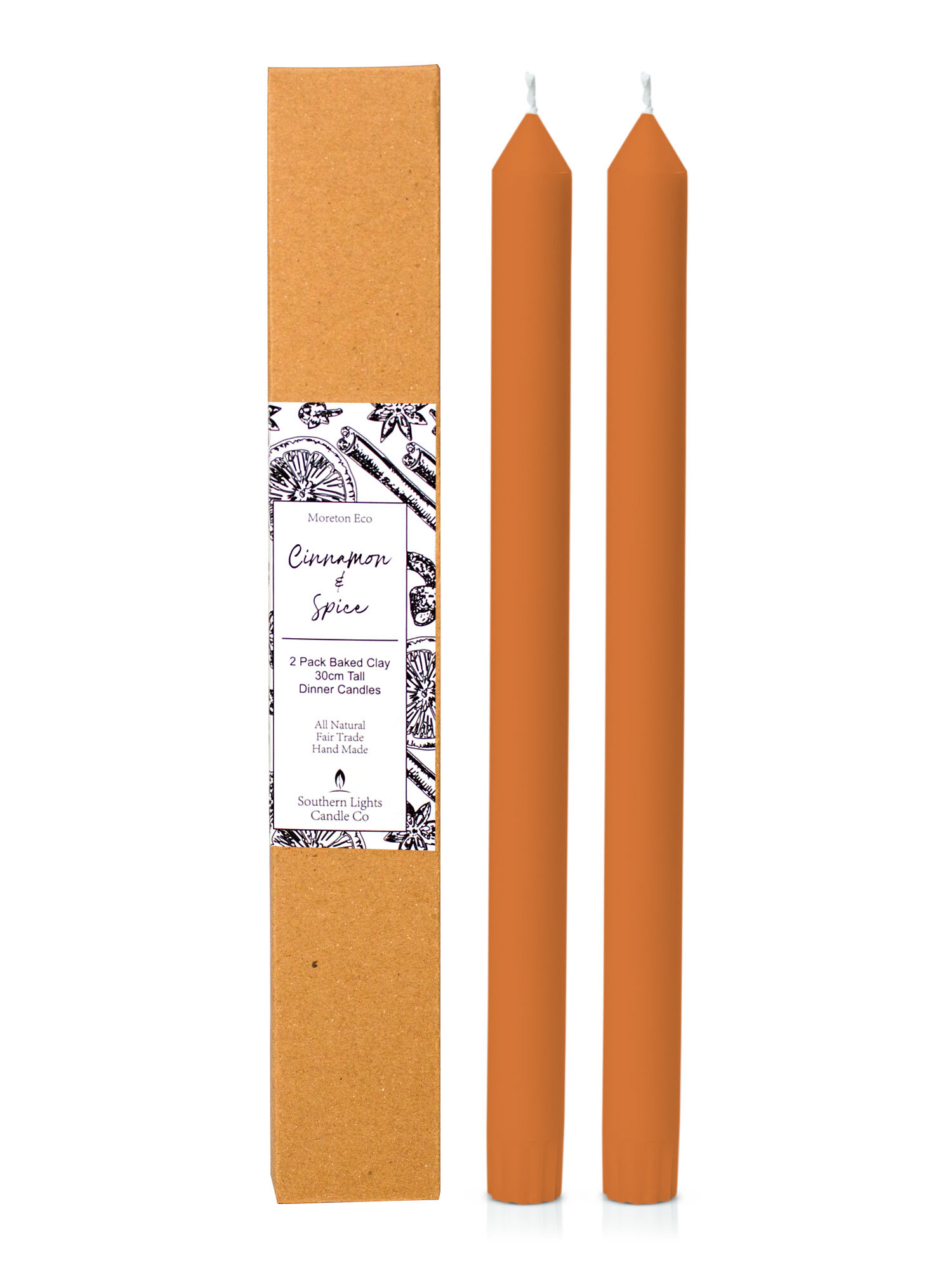 Moreton Eco Dinner Candle Pack - Cinnamon and Spice