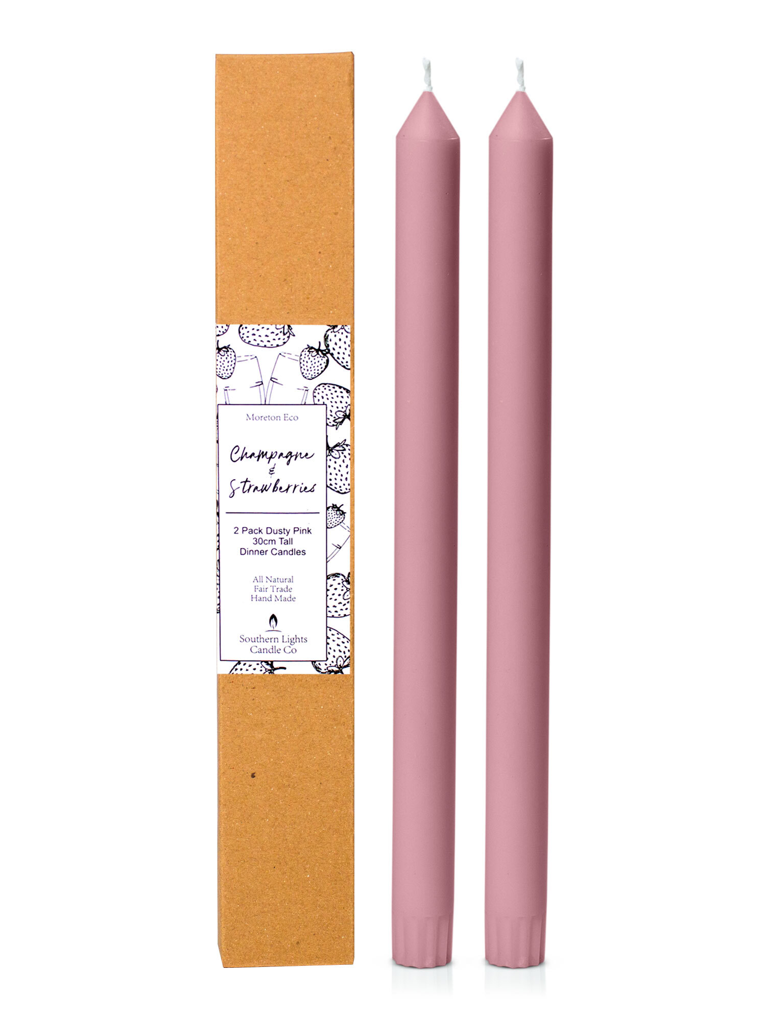 Moreton Eco Dinner Candle Pack - Champagne and Strawberry