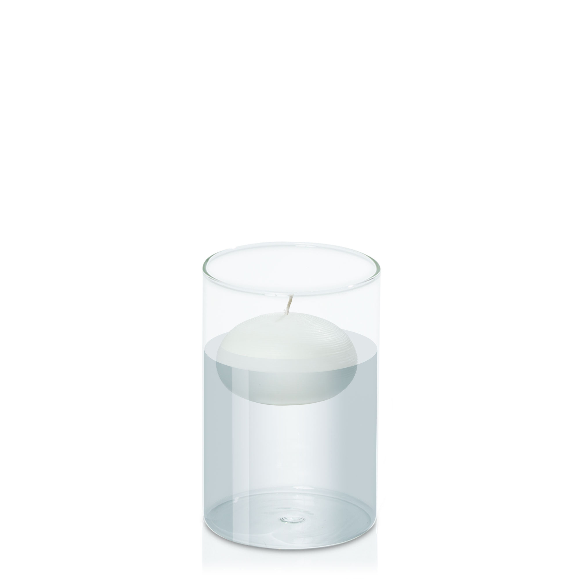 7.5cm Floating Candle in 10cm x 15cm Glass