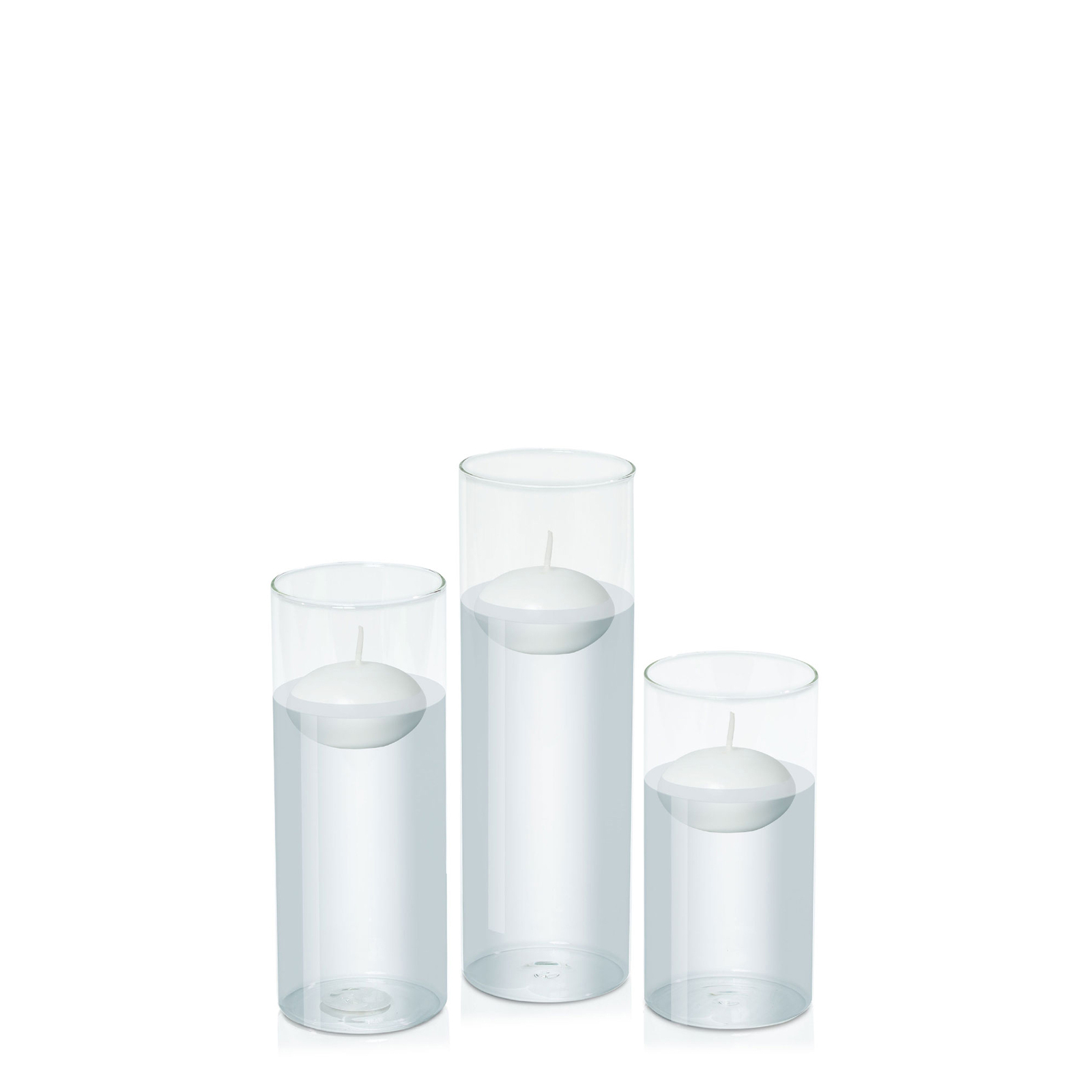 8cm Floating Candle in 10cm Glass Set - Lg