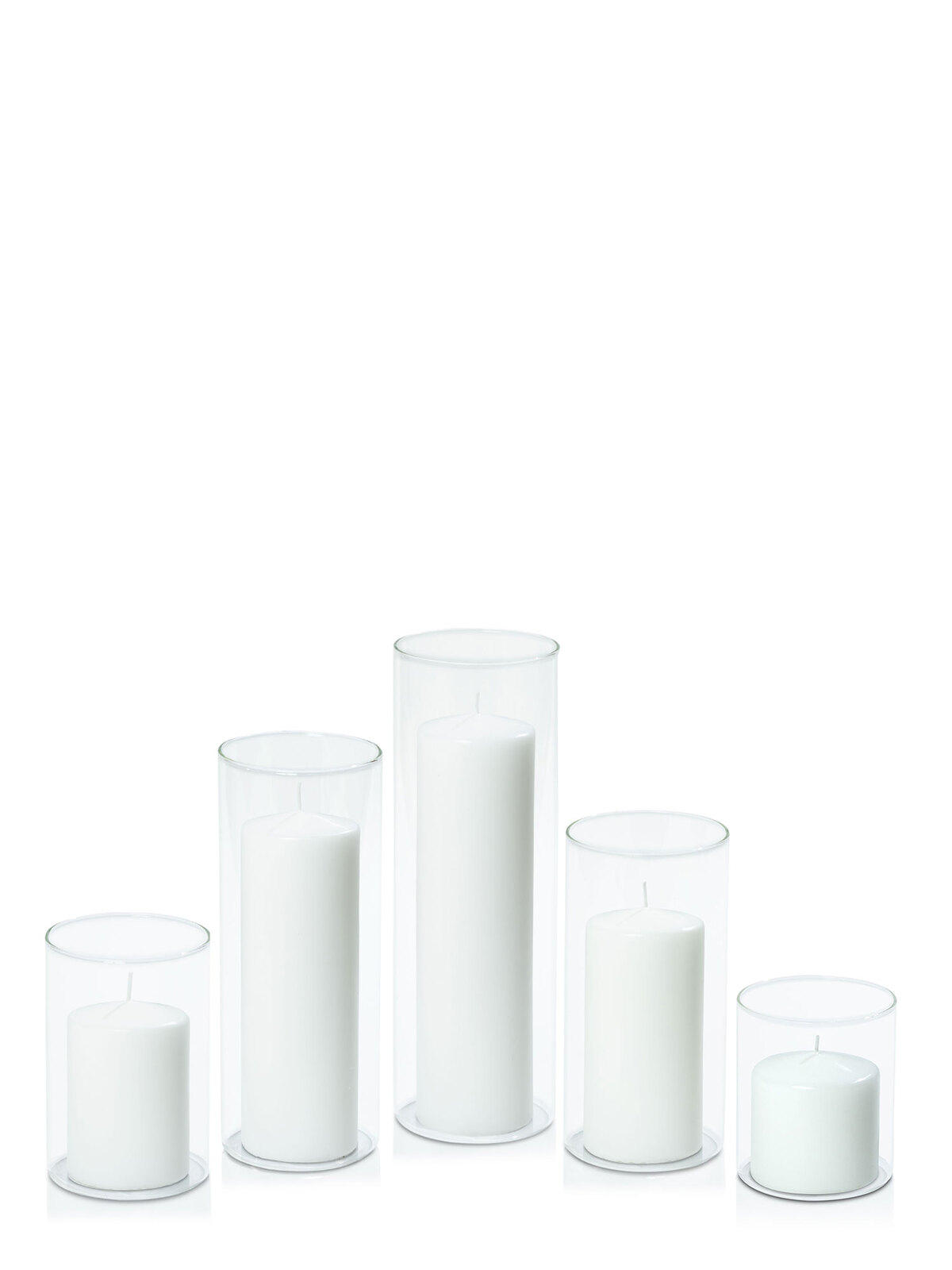 7cm Pillar in 10cm Glass Set - Sm