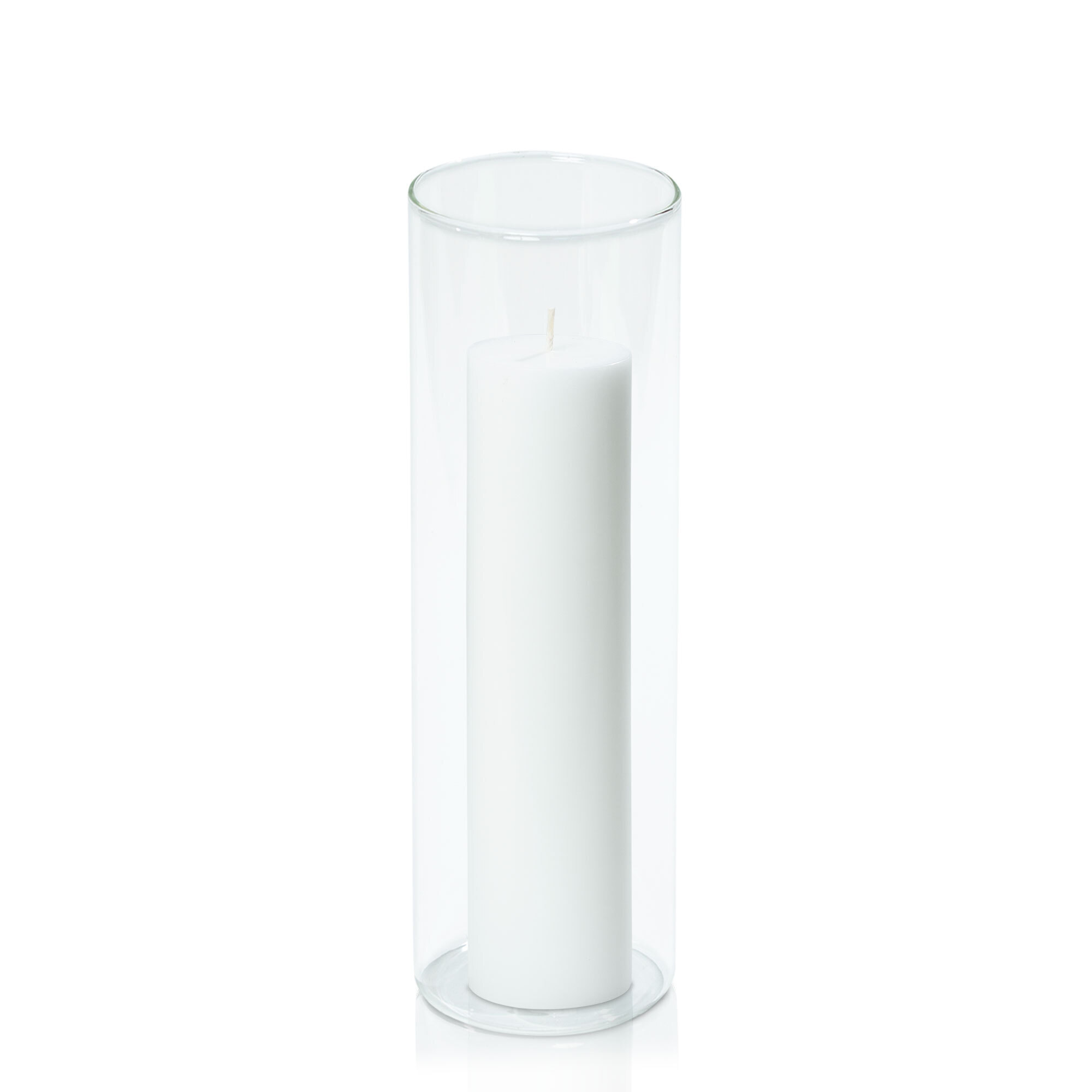 5cm x 20cm Moreton Eco Pillar in 8cm x 25cm Glass