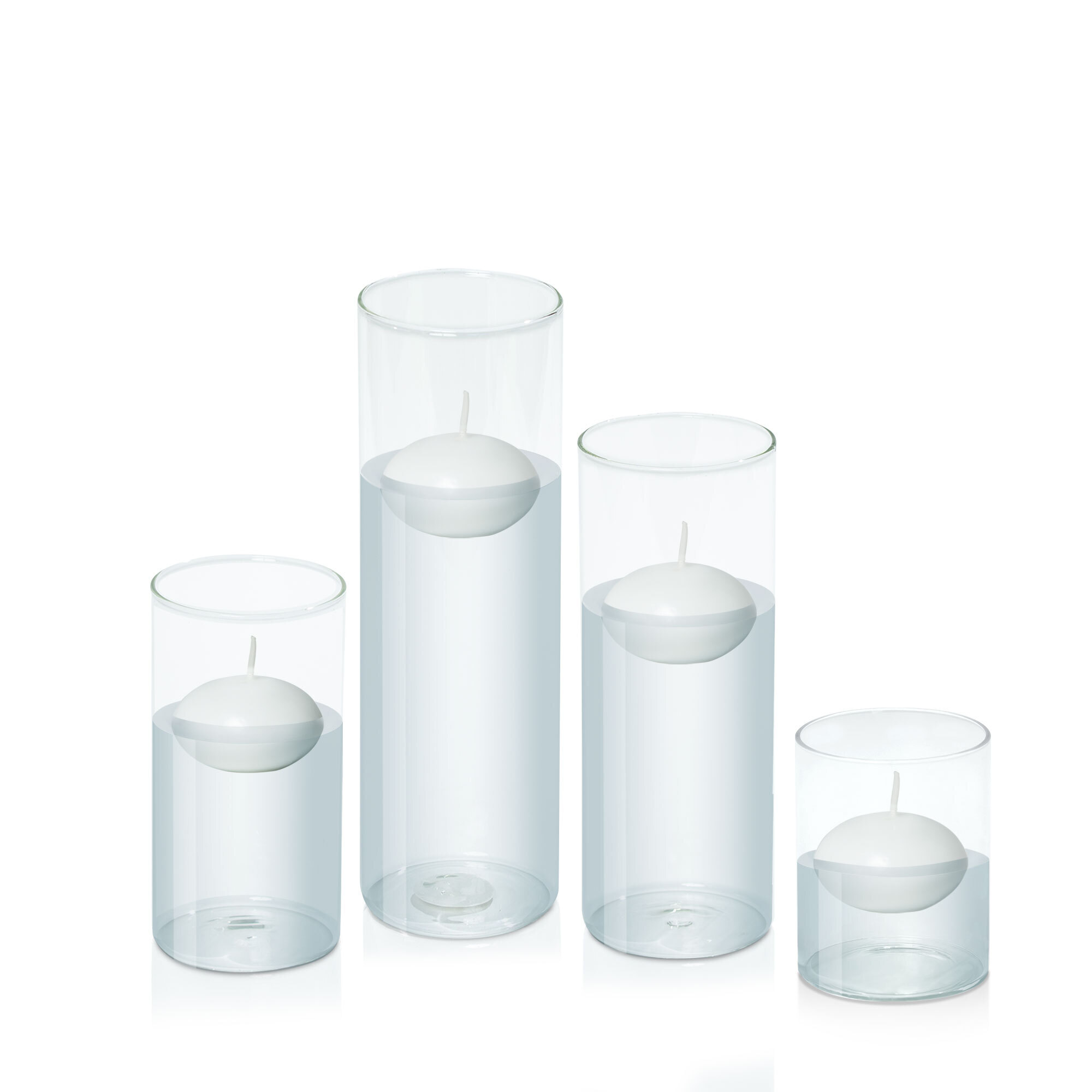 6.5cm Floating Candle in 8cm Glass Set - Sm
