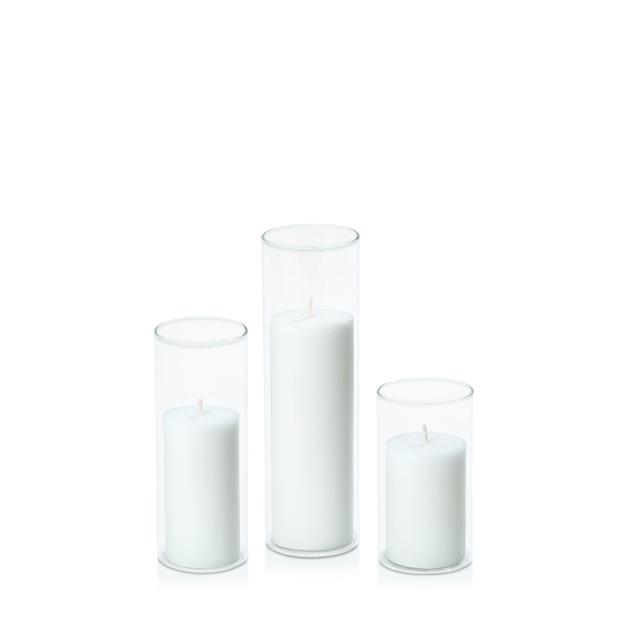 5cm Moreton Eco Pillar in 5.8cm Glass Set - Med