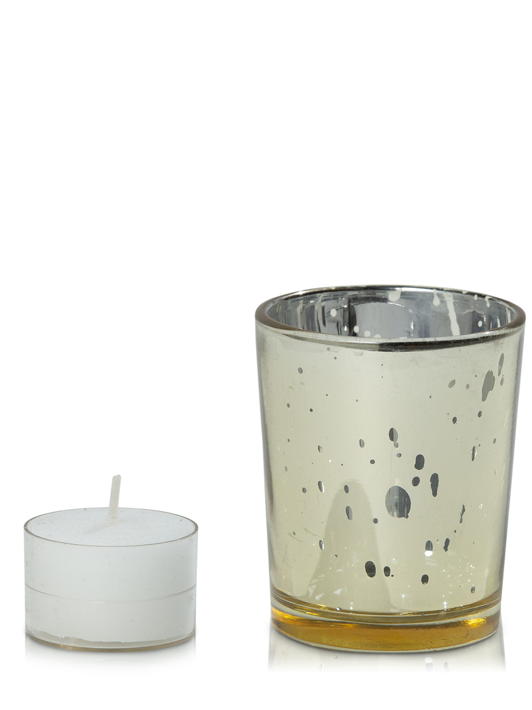 Acrylic Cup Tealight in Mercury Glass Votive Pack