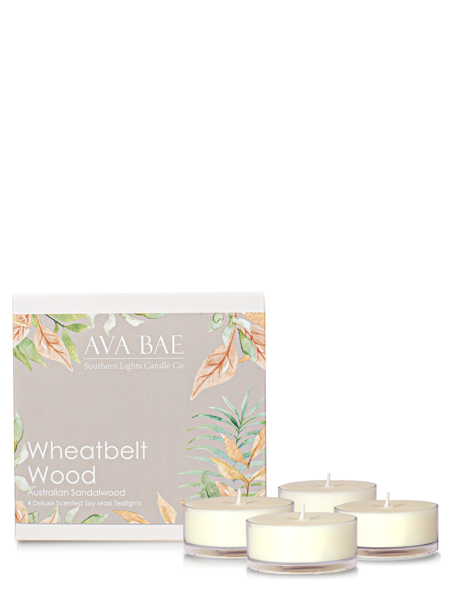 Ava Bae Soy Maxi Tealight Pack - Wheatbelt Wood