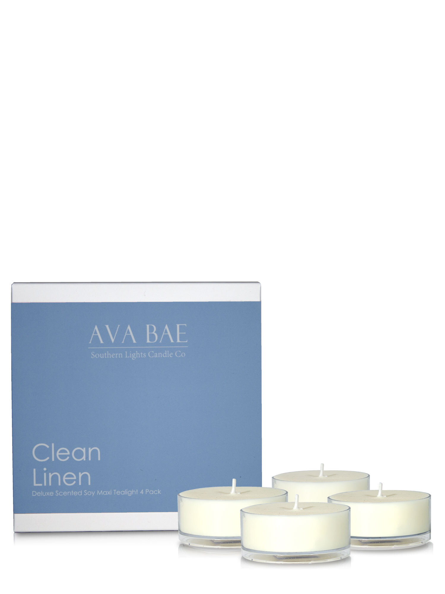 Ava Bae Soy Maxi Tealight Pack - Clean Linen