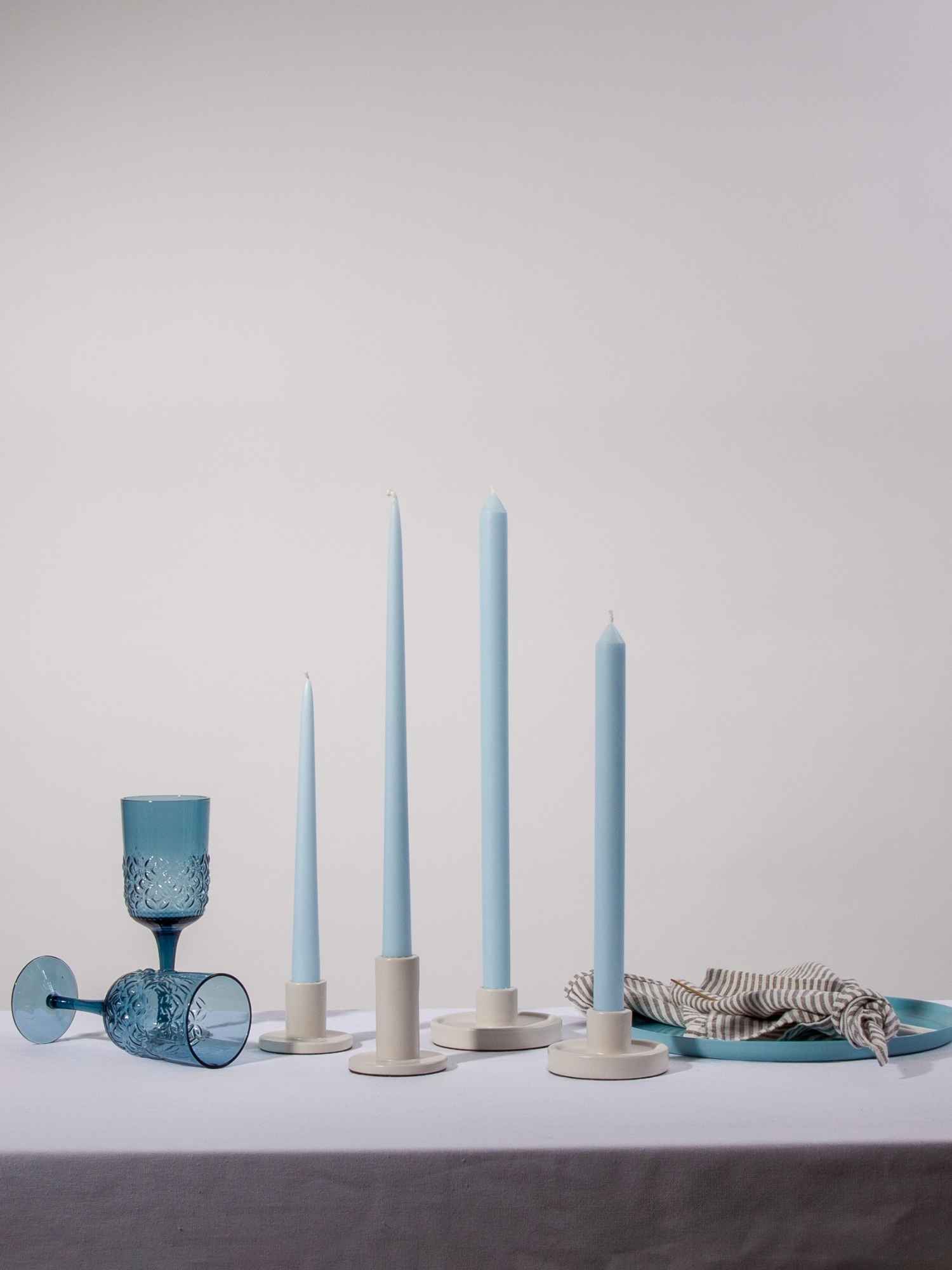 Pastel Blue 30cm Dinner Candle, Pack of 16