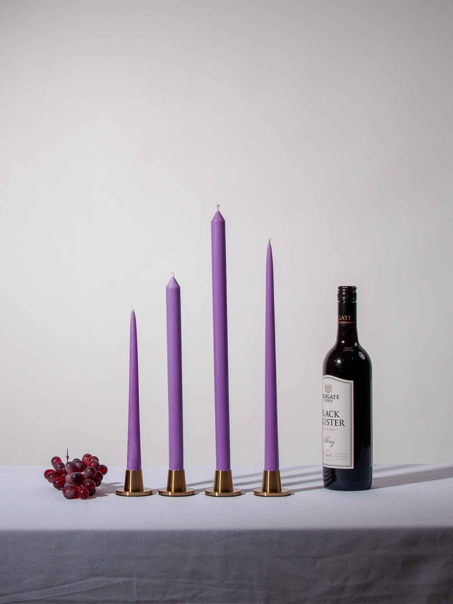 Purple 30cm Dinner Candle, Pack of 4