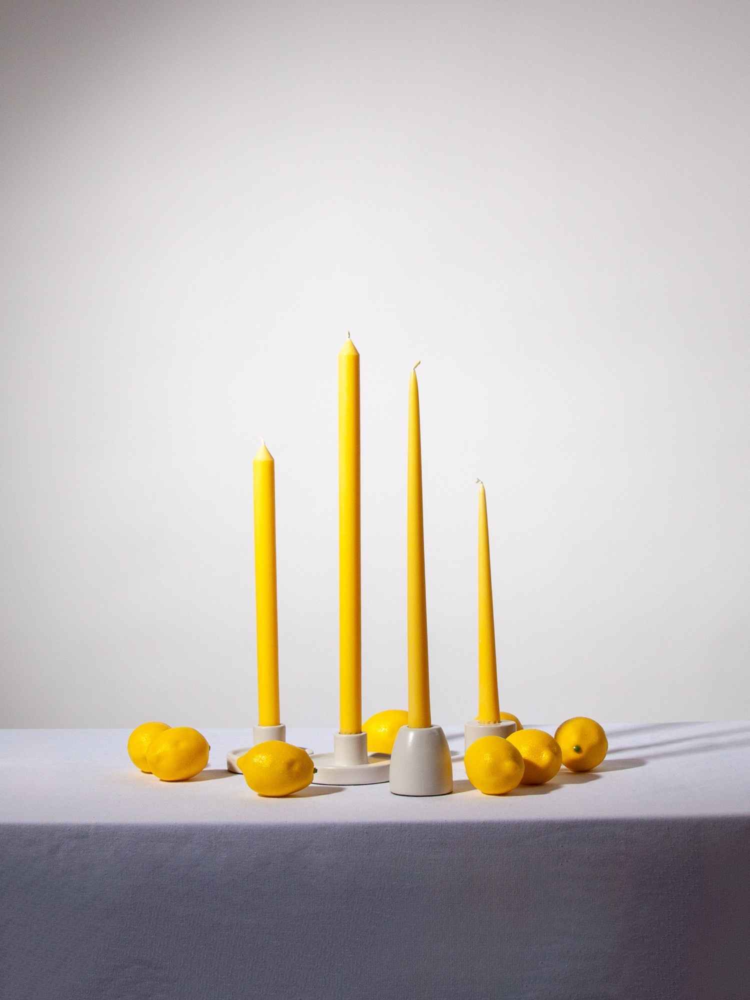 Yellow 30cm Dinner Candle, Pack of 4