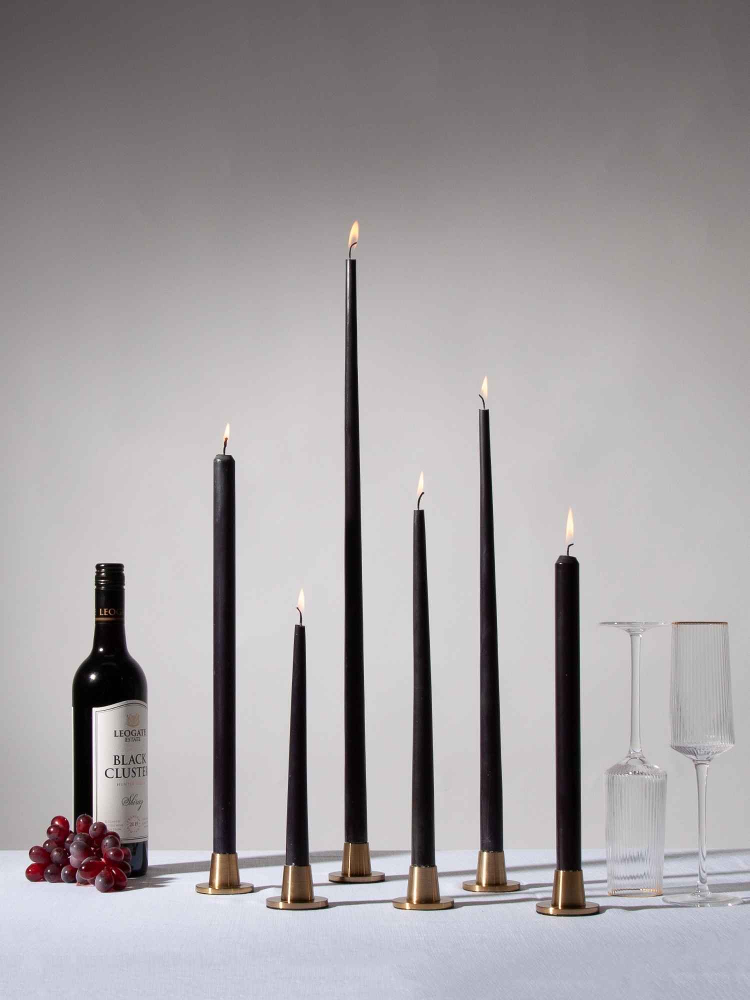 Black 40cm Dinner Candle, Pack of 4