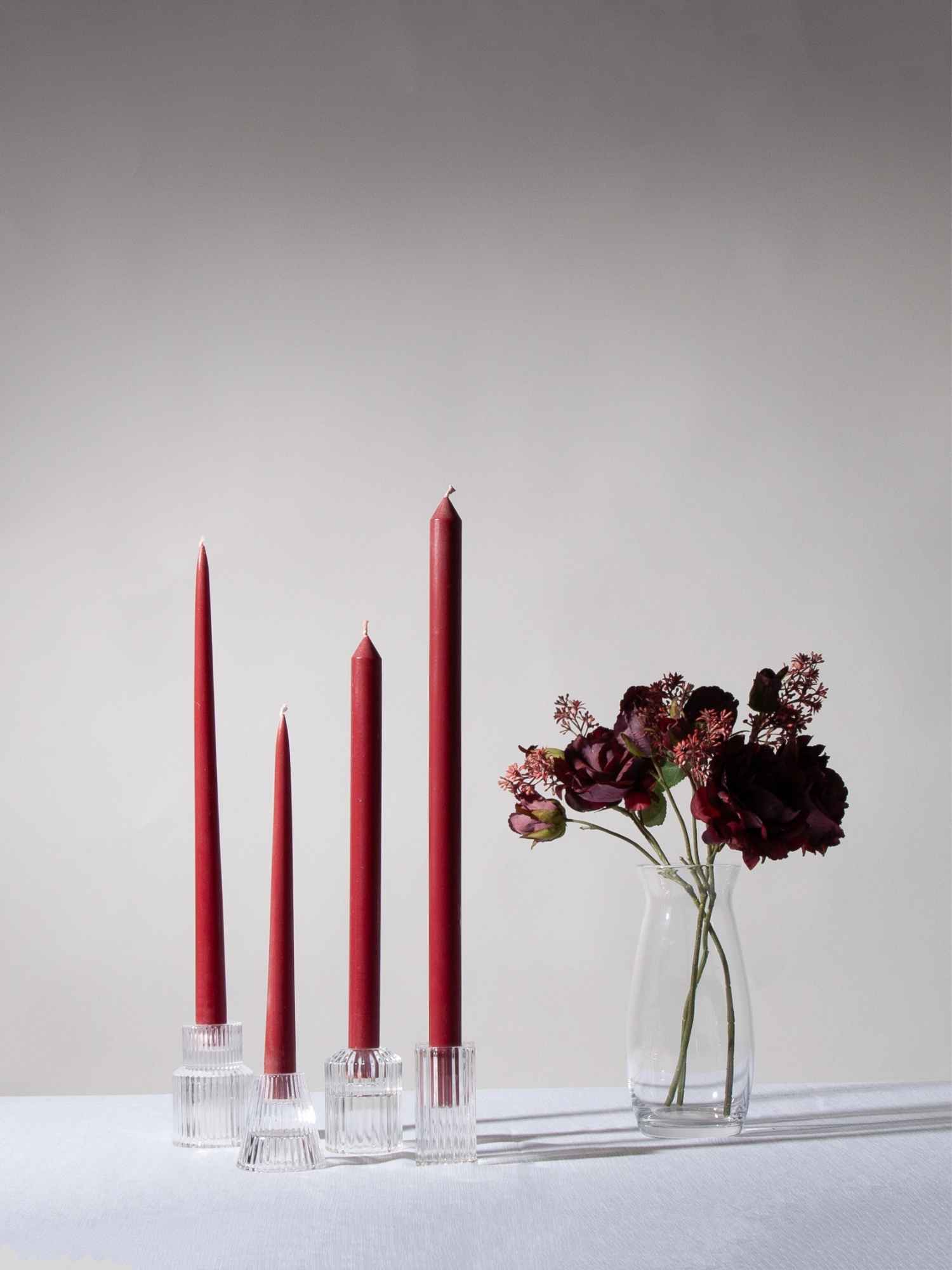 Burgundy 40cm Dinner Candle, Pack of 4