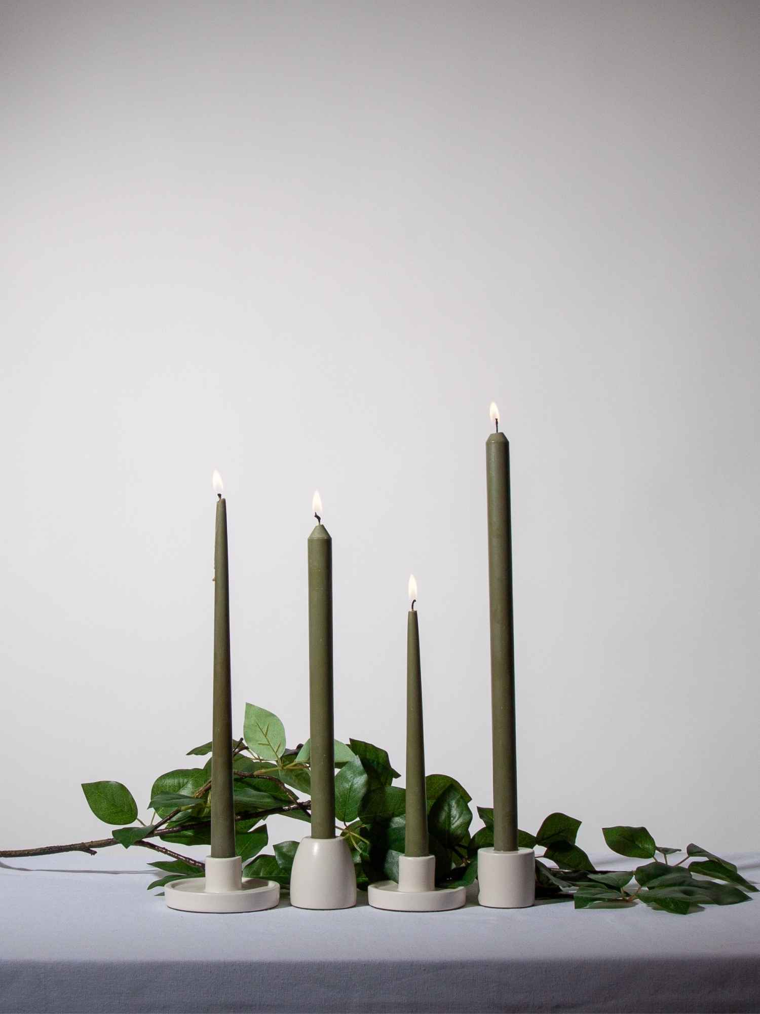 Olive 40cm Dinner Candle, Pack of 4