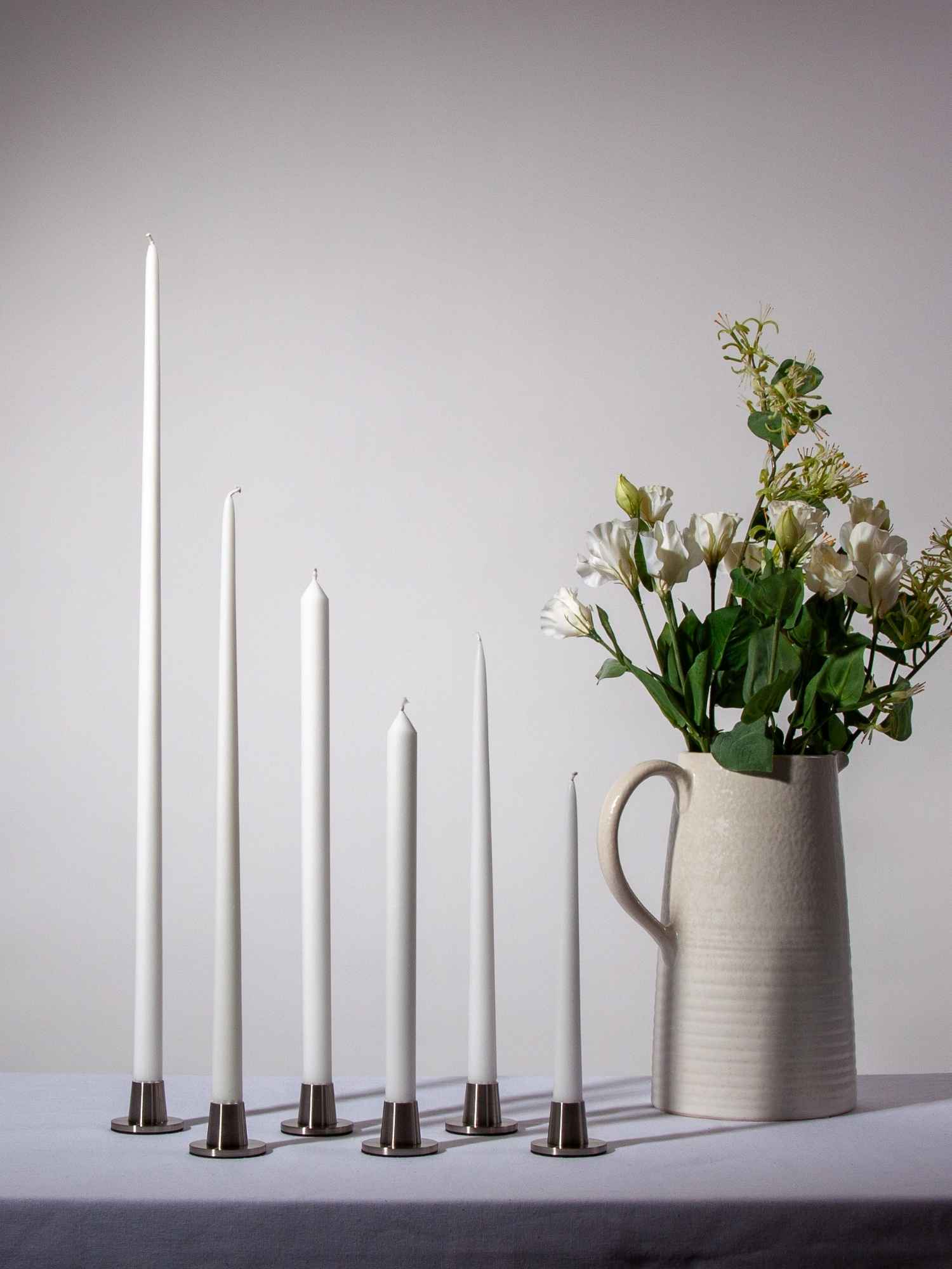 White 40cm Dinner Candle, Pack of 4