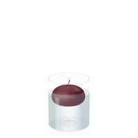 Burgundy 7.5cm Floating Candle in 10cm x 12cm Glass