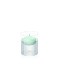 Mint Green 7.5cm Floating Candle in 10cm x 12cm Glass