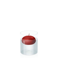 Red 7.5cm Floating Candle in 10cm x 12cm Glass