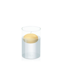 Gold 7.5cm Floating Candle in 10cm x 15cm Glass