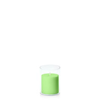 Lime 7cm x 7cm Pillar in 8cm x 10cm Glass