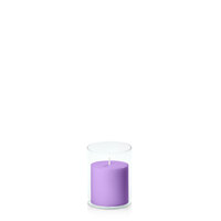 Purple 7cm x 7cm Pillar in 8cm x 10cm Glass