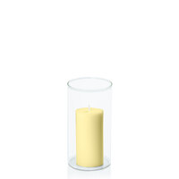 Lemon 5cm x 10cm Pillar in 8cm x 15cm Glass