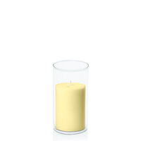 Lemon 7cm x 10cm Pillar in 8cm x 15cm Glass