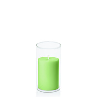 Lime 7cm x 10cm Pillar in 8cm x 15cm Glass
