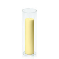 Lemon 5cm x 20cm Pillar in 8cm x 25cm Glass