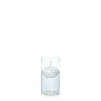 White 4cm Floating Candle in 5.8cm x 12cm Glass