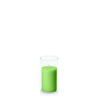 Lime 5cm x 7.5cm Pillar in 5.8cm x 12cm Glass