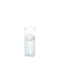White 4cm Floating Candle in 5.8cm x 15cm Glass