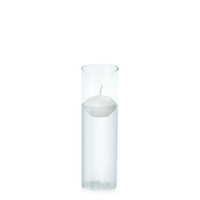 White 4cm Floating Candle in 5.8cm x 20cm Glass