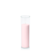Blush Pink 5cm x 15cm Pillar in 5.8cm x 20cm Glass