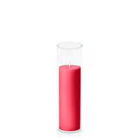 Carnival Red 5cm x 15cm Pillar in 5.8cm x 20cm Glass