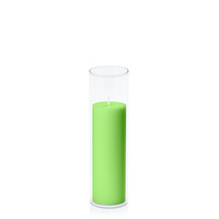 Lime 5cm x 15cm Pillar in 5.8cm x 20cm Glass