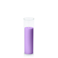 Purple 5cm x 15cm Pillar in 5.8cm x 20cm Glass