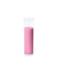 Rose Pink 5cm x 15cm Pillar in 5.8cm x 20cm Glass