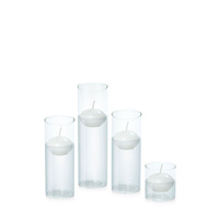 White 4cm Floating Candle in 5.8cm Glass Set - Sm