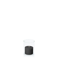 Black 5cm x 4cm Pillar in 5.8cm x 7cm Glass