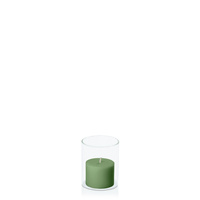 Green 5cm x 4cm Pillar in 5.8cm x 7cm Glass