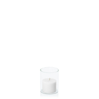 White 5cm x 4cm Pillar in 5.8cm x 7cm Glass