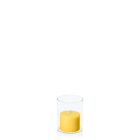 Yellow 5cm x 4cm Pillar in 5.8cm x 7cm Glass