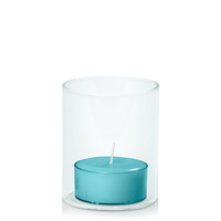 Teal Tealight in 5.8cm x 7cm Glass Pack