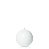 White 7.5cm Moreton Eco Ball Candle, Pack of 6