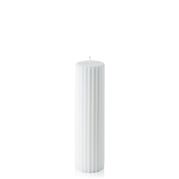 White 5cm x 20cm Moreton Eco Fluted Pillar, Pack of 6