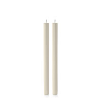 Ivory 30cm Moreton Eco Fluted Dinner Candle, Pack of 2