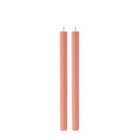 Peach 30cm Moreton Eco Fluted Dinner Candle, Pack of 2