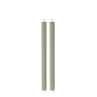 Pale Eucalypt 30cm Moreton Eco Fluted Dinner Candle, Pack of 2
