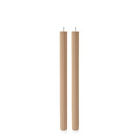 Toffee 30cm Moreton Eco Fluted Dinner Candle, Pack of 2