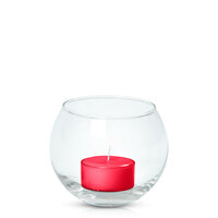 Carnival Red Moreton Eco Tealight in Fishbowl, Pack of 24